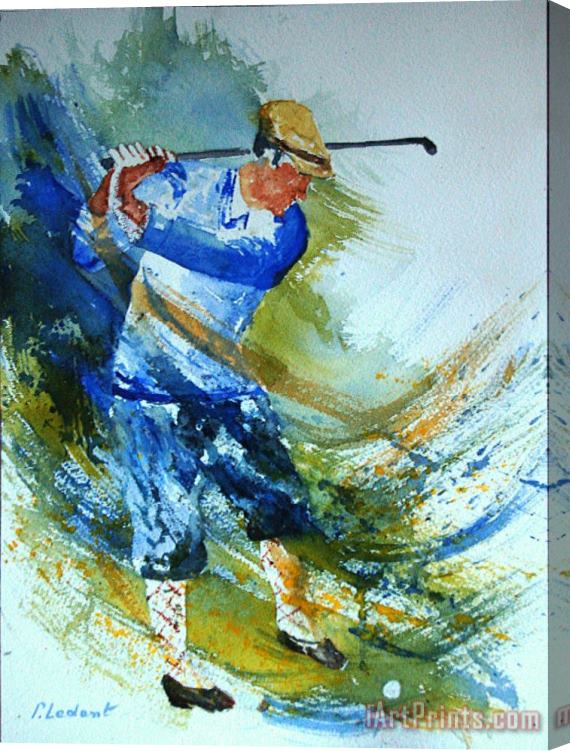 Pol Ledent Golf Player Stretched Canvas Print / Canvas Art