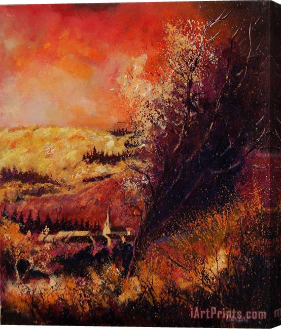 Pol Ledent Houyet in fall Stretched Canvas Print / Canvas Art