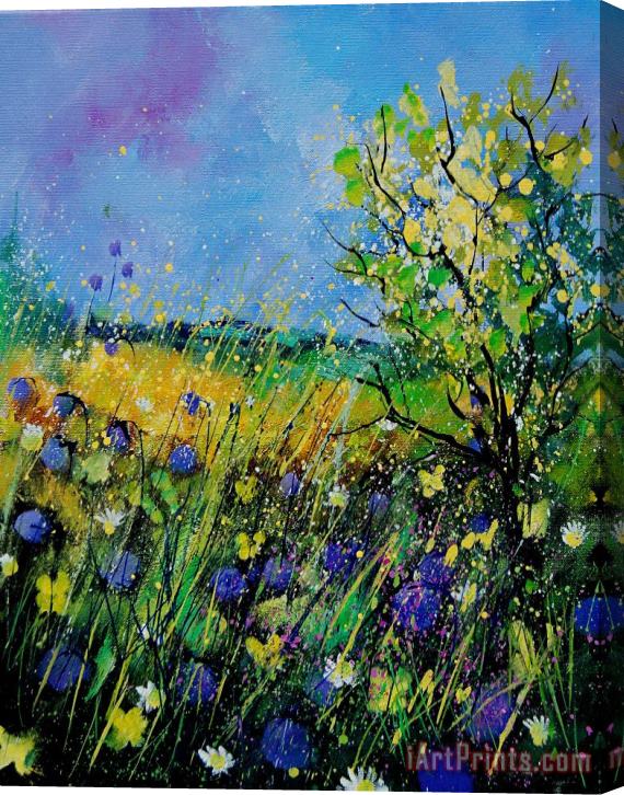 Pol Ledent Landscape with cornflowers 459060 Stretched Canvas Print / Canvas Art