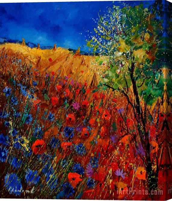 Pol Ledent Summer landscape with poppies Stretched Canvas Painting / Canvas Art