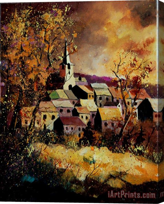 Pol Ledent Village In Fall Stretched Canvas Print / Canvas Art