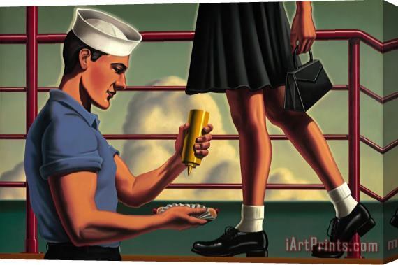 R. Kenton Nelson Service And Food Stretched Canvas Print / Canvas Art