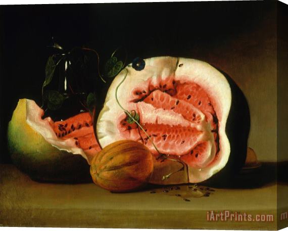 Raphaelle Peale Melons And Morning Glories Stretched Canvas Print / Canvas Art