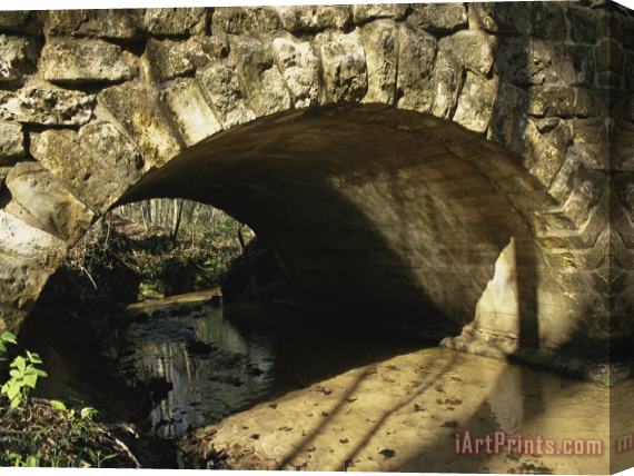 Raymond Gehman A Stone Bridge Spans a Gentle Clear Creek Stretched Canvas Painting / Canvas Art