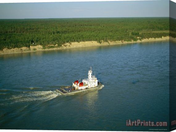 Raymond Gehman A Tugboat on Great Slave Lake Stretched Canvas Painting / Canvas Art