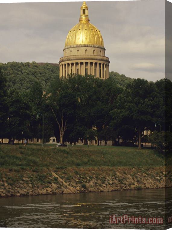 Raymond Gehman Capitol Building with a Gilded Dome on The Banks of a River Stretched Canvas Painting / Canvas Art