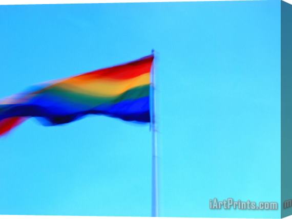 Raymond Gehman Gay Pride Rainbow Flag in Castro Area of San Francisco Stretched Canvas Painting / Canvas Art