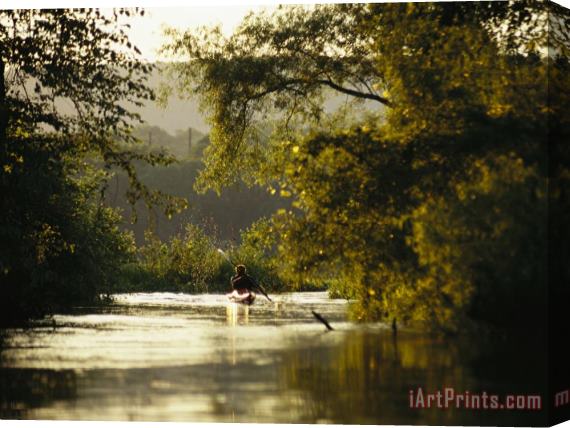 Raymond Gehman Kayaking on The Susquehanna River in The Sheets Island Natural Area Stretched Canvas Print / Canvas Art
