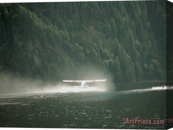 Raymond Gehman Seaplane Takes Off in Princess Louisa Inlet Stretched Canvas Painting / Canvas Art