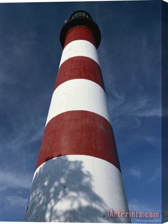 Raymond Gehman Skyward View of The Assateague Island Lighthouse Against a Blue Sky Stretched Canvas Print / Canvas Art