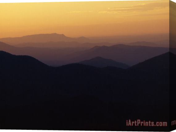 Raymond Gehman Sunset Over The Smoky Mountains Seen From Max Patch Stretched Canvas Print / Canvas Art