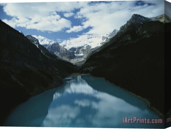 Raymond Gehman View of Lake Louise Victoria Glacier And The Continental Divide Stretched Canvas Print / Canvas Art