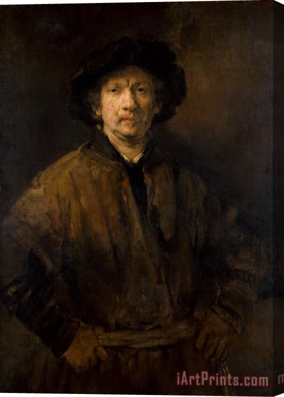 Rembrandt Harmensz van Rijn Large Self Portrait Stretched Canvas Print / Canvas Art