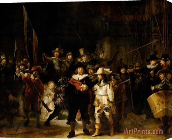 Rembrandt The Company of Frans Banning Cocq And Willem Van Ruytenburch, Known As The 'night Watch' Stretched Canvas Print / Canvas Art