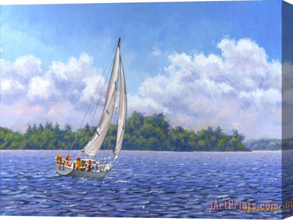 Richard De Wolfe Sailing the Reach Stretched Canvas Print / Canvas Art