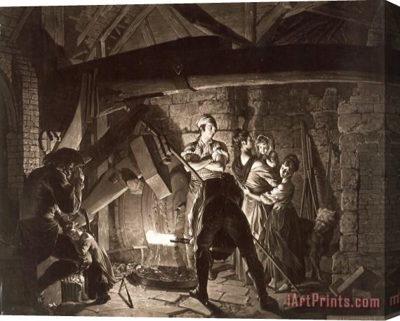 Richard Earlom An Iron Forge, After Joseph Wright of Derby Stretched Canvas Painting / Canvas Art