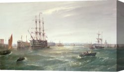 Agincourt The Impossible Victory 25 October 1415 Canvas Prints - Portsmouth Harbour with HMS Victory by Robert Ernest Roe