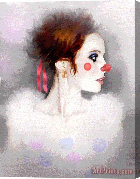 Robert Foster Lady Clown Stretched Canvas Painting / Canvas Art
