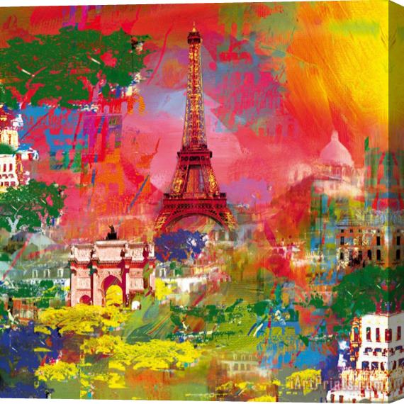 Robert Holzach Paris La Tour Eiffel Stretched Canvas Painting / Canvas Art