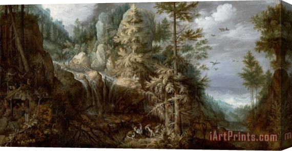 Roelant Savery Landscape with The Temptation of Saint Anthony Stretched Canvas Print / Canvas Art