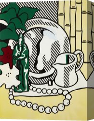 Death And Life Canvas Prints - Still Life with Figurine, From Six Still Lifes, 1974 by Roy Lichtenstein