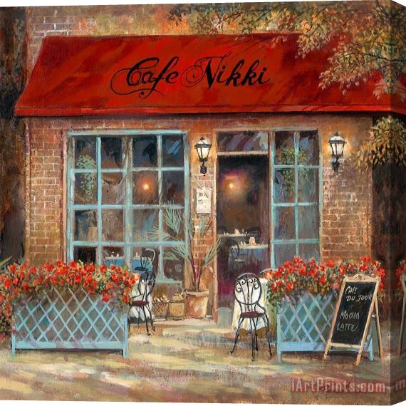 Ruane Manning Cafe Nikki Stretched Canvas Painting / Canvas Art