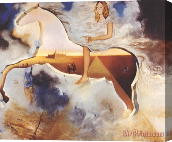 Salvador Dali Equestrian Portrait of Carmen Bordiu Franco Stretched Canvas Painting / Canvas Art