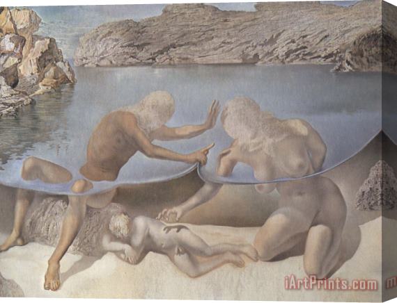 Salvador Dali Hercules Lifts The Skin of The Sea And Stops Venus for an Instant From Waking Love Stretched Canvas Print / Canvas Art