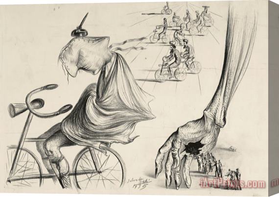 Salvador Dali Illustration Pour L'article De Salvador Dali The American City Night And Day by Dali Stretched Canvas Print / Canvas Art