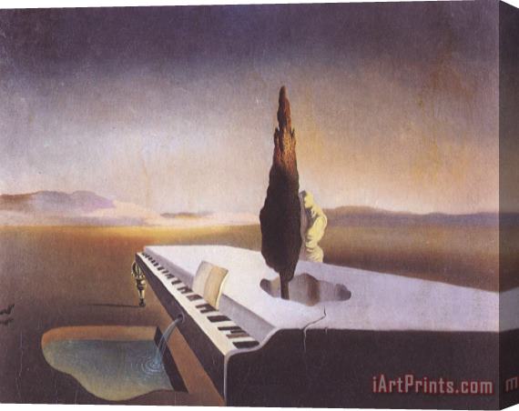 Salvador Dali Necrophiliac Fountain Flowing From a Grand Piano 1933 Stretched Canvas Painting / Canvas Art
