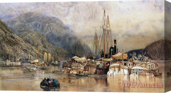 Samuel Colman Shipping On The Hudson River Stretched Canvas Painting / Canvas Art