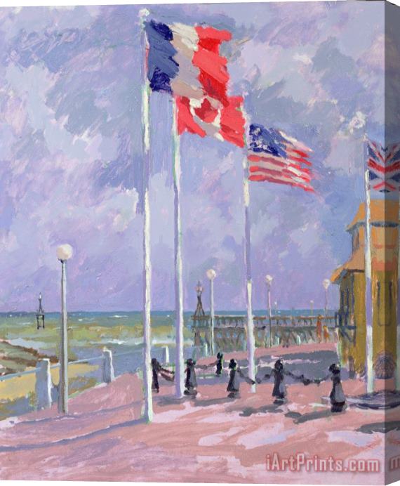 Sarah Butterfield Flags At Courseulles Normandy Stretched Canvas Print / Canvas Art