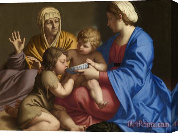 Sassoferrato Virgin And Child with St Elizabeth And The Child Baptist Stretched Canvas Print / Canvas Art