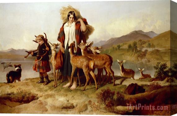 Sir Edwin Landseer The Forester's Family Stretched Canvas Painting / Canvas Art