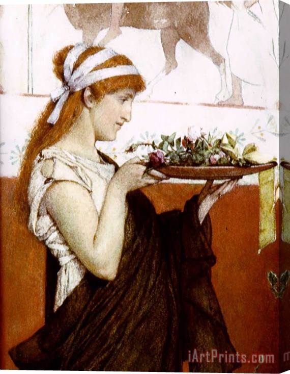 Sir Lawrence Alma-Tadema A Votive Offering Detail Stretched Canvas Print / Canvas Art