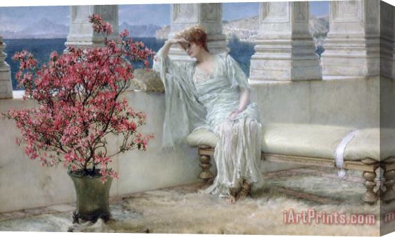 Sir Lawrence Alma-Tadema Her eyes are with her thoughts and they are far away Stretched Canvas Painting / Canvas Art