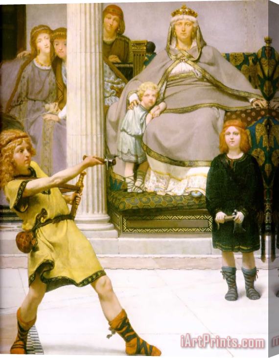 Sir Lawrence Alma-Tadema The Education of The Children of Clovis Detail Stretched Canvas Print / Canvas Art