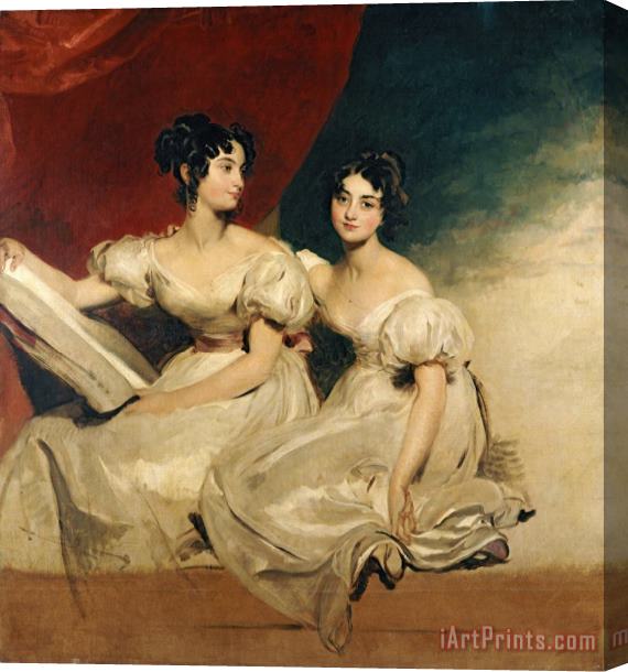 Sir Thomas Lawrence A double portrait of the Fullerton sisters Stretched Canvas Painting / Canvas Art