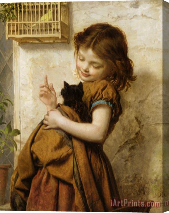 Sophie Gengembre Anderson Her Favorite Pets Stretched Canvas Print / Canvas Art