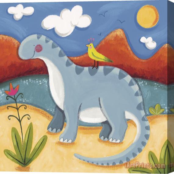 Sophie Harding Baby Dippy The Diplodocus Stretched Canvas Painting / Canvas Art