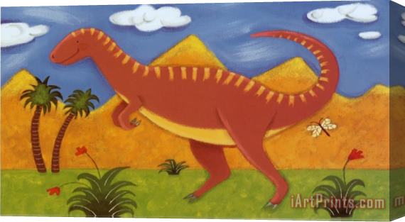 Sophie Harding Izzy The Iguanodon Stretched Canvas Painting / Canvas Art