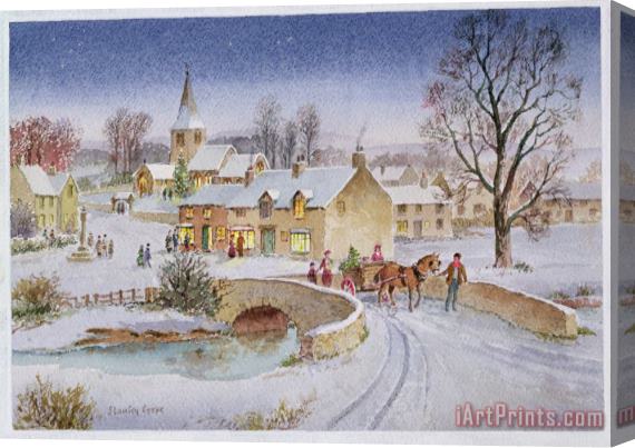 Stanley Cooke Christmas Eve In The Village Stretched Canvas Painting / Canvas Art