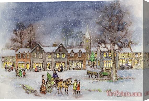 Stanley Cooke Village Street In The Snow Stretched Canvas Print / Canvas Art