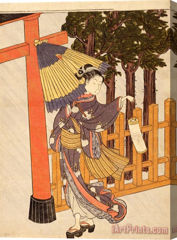 Suzuki Harunobu Woman Visiting The Shrine in The Night Stretched Canvas Painting / Canvas Art