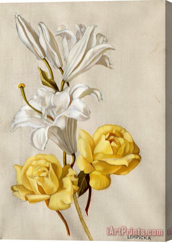 tamara de lempicka Lys Et Roses Jaunes, 1949 Stretched Canvas Print / Canvas Art