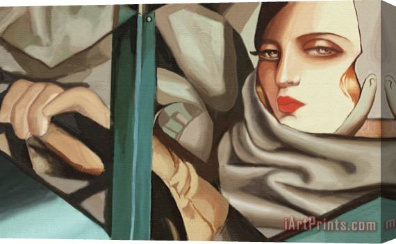 tamara de lempicka Self Portrait in The Green Bugatti (detail) Stretched Canvas Painting / Canvas Art