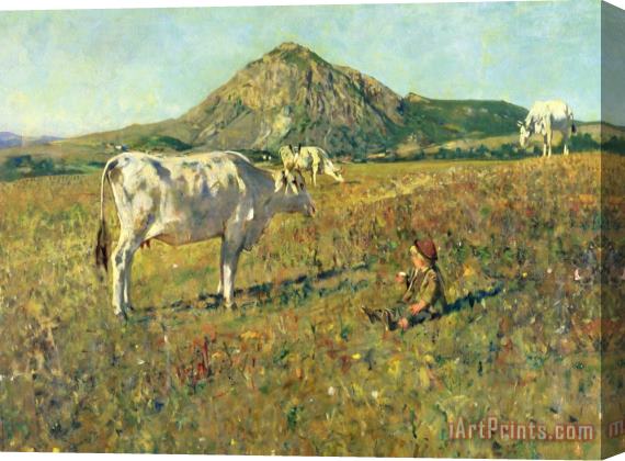 Telemaco Signorini Pasture In Pietramala Stretched Canvas Painting / Canvas Art