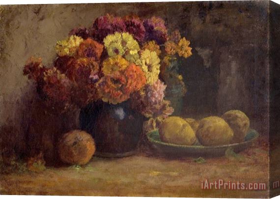 Theodore Clement Steele Fruit & Flowers Stretched Canvas Print / Canvas Art