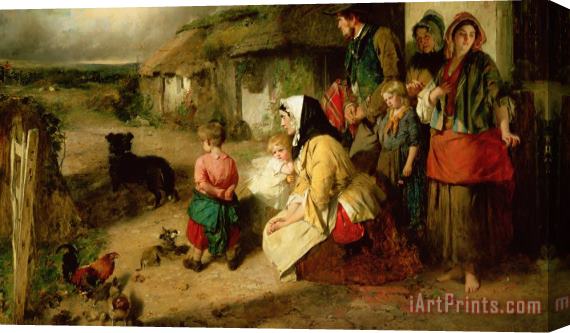 Thomas Faed The First Break In The Family Stretched Canvas Print / Canvas Art
