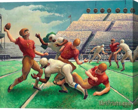 Thomas Hart Benton Study for 'forward Pass', 1971 Stretched Canvas Painting / Canvas Art